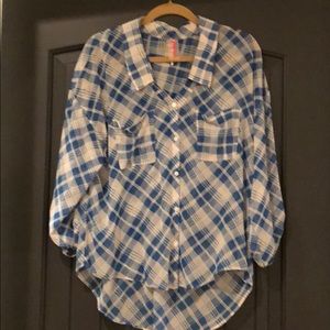 Free People plaid button down